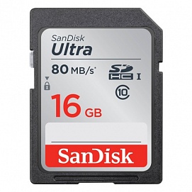 Карта памяти SanDisk Ultra SDHC 16Gb 10 Class UHS-I 80MB/s
